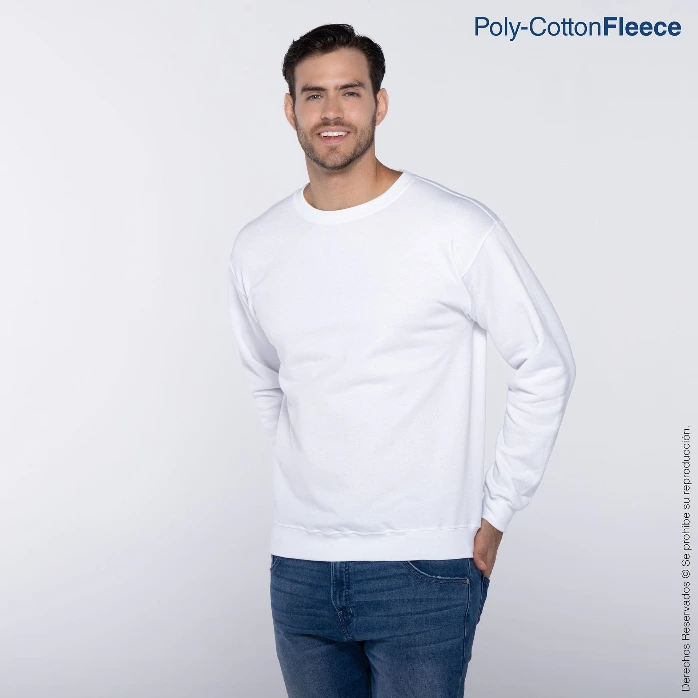 Poleron Cuello Redondo Manga Larga para Caballero · 50% Algodón 50% Poliéster