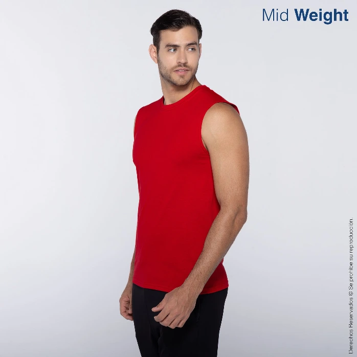 Polera Cuello Redondo Sin Mangas para Caballero · 100% Algodón