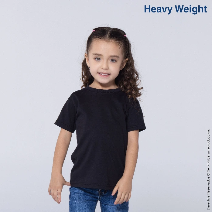 [B0300P041501] Polera Peso Completo Cuello Redondo Manga Corta Unisex Para Bebé · 100% Algodón (Negro, 1)