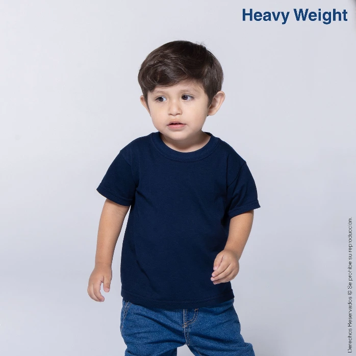 Polera Peso Completo Cuello Redondo Manga Corta Unisex Para Bebé · 100% Algodón
