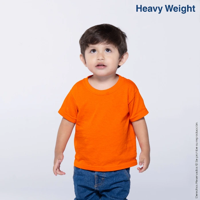 Polera Peso Completo Cuello Redondo Manga Corta Unisex Para Bebé · 100% Algodón