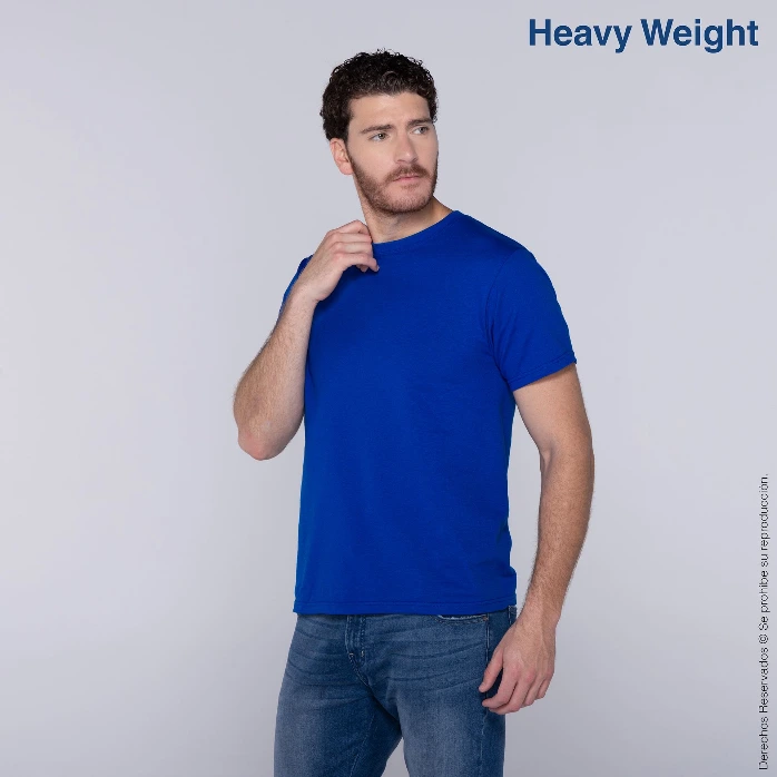Polera Peso Completo Cuello Redondo Manga Corta para Caballero · 100% Algodón