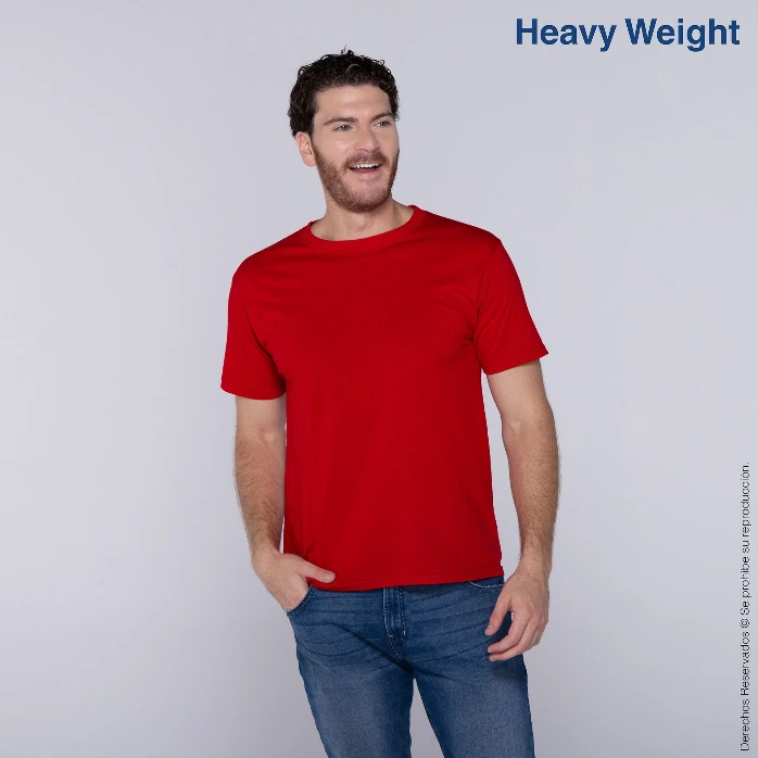 Polera Peso Completo Cuello Redondo Manga Corta para Caballero · 100% Algodón