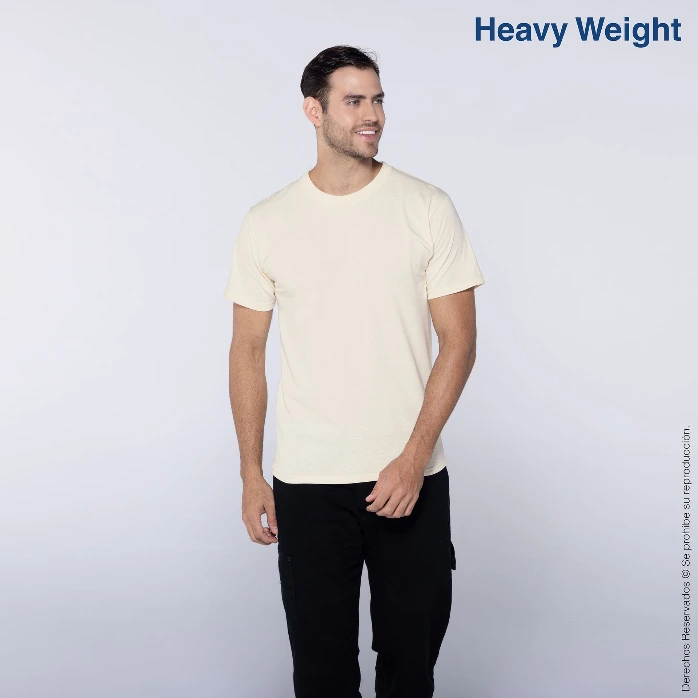 Polera Peso Completo Cuello Redondo Manga Corta para Caballero · 100% Algodón