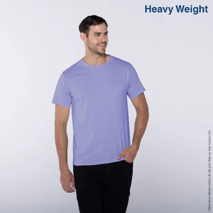 Polera Peso Completo Cuello Redondo Manga Corta para Caballero · 100% Algodón