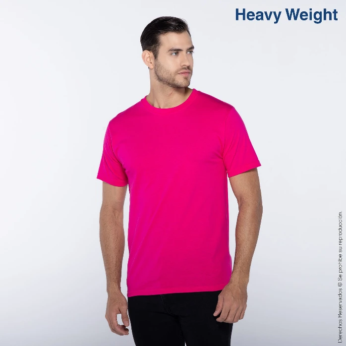 Polera Peso Completo Cuello Redondo Manga Corta para Caballero · 100% Algodón