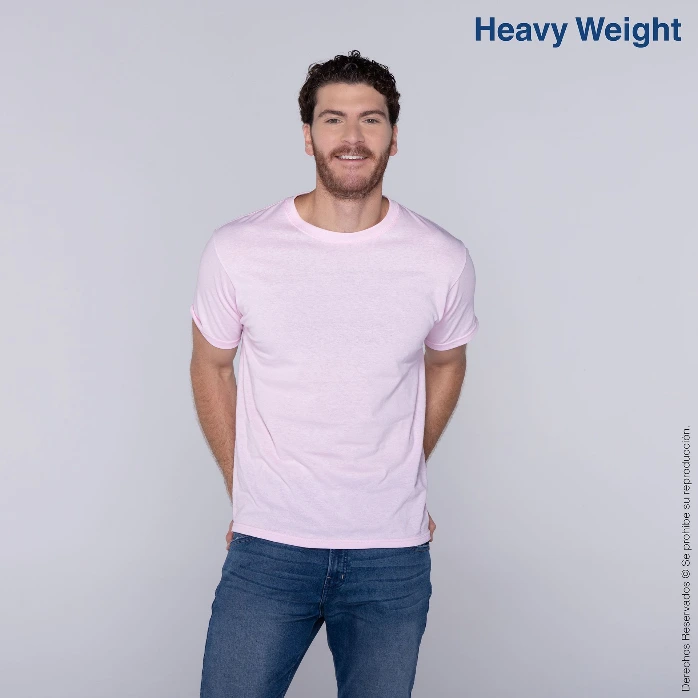 Polera Peso Completo Cuello Redondo Manga Corta para Caballero · 100% Algodón