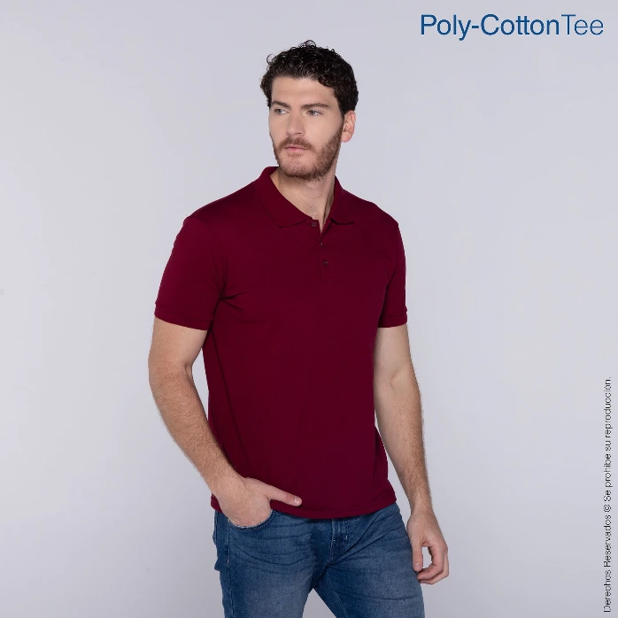 Polera Tipo Polo Piqué para Caballero · 50% Algodón 50% Poliéster
