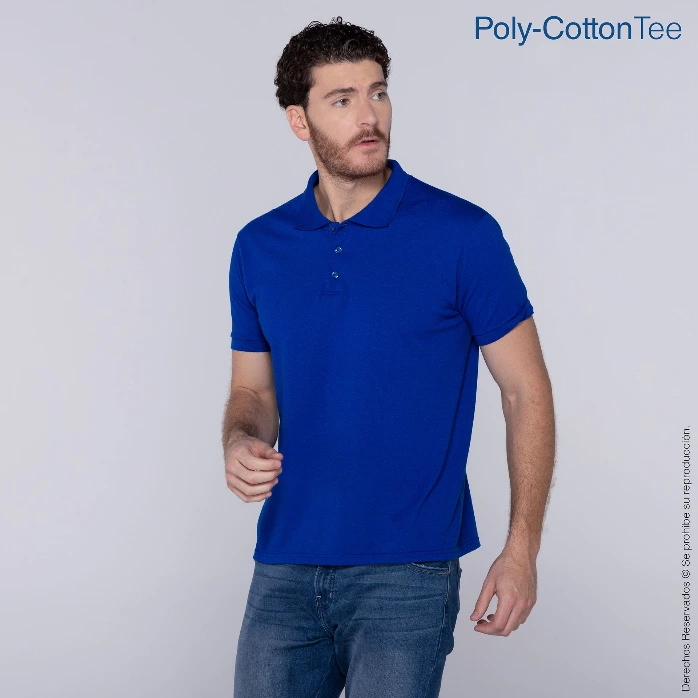 Polera Tipo Polo Piqué para Caballero · 50% Algodón 50% Poliéster