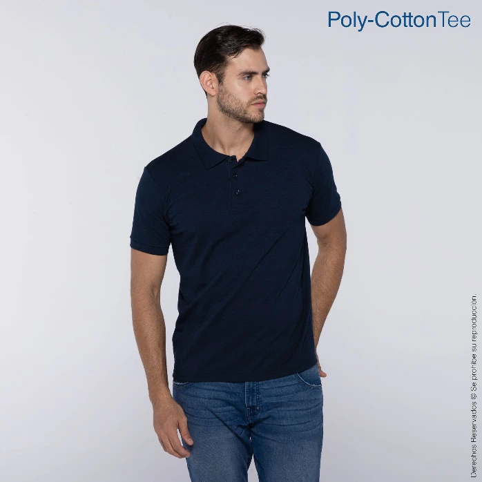Polera Tipo Polo Piqué para Caballero · 50% Algodón 50% Poliéster