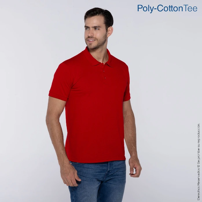 Polera Tipo Polo Piqué para Caballero · 50% Algodón 50% Poliéster