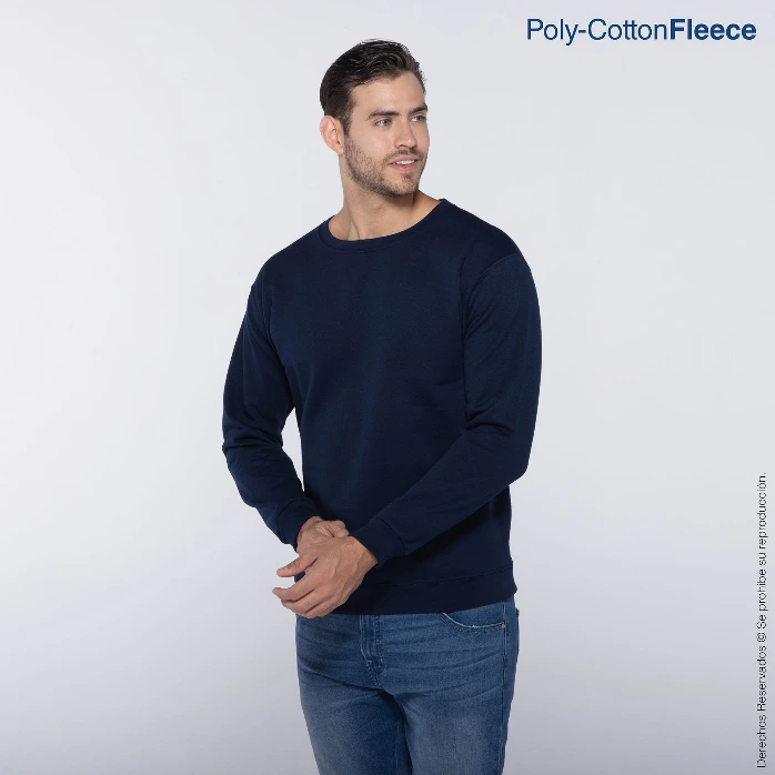 Polerón Cuello Redondo Manga Larga para Caballero · 50% Algodón 50% Poliéster