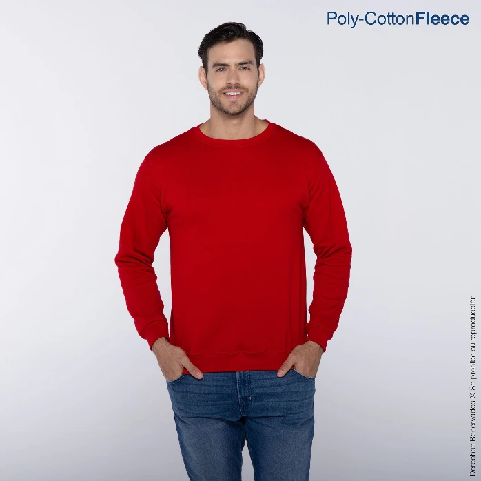 Polerón Cuello Redondo Manga Larga para Caballero · 50% Algodón 50% Poliéster