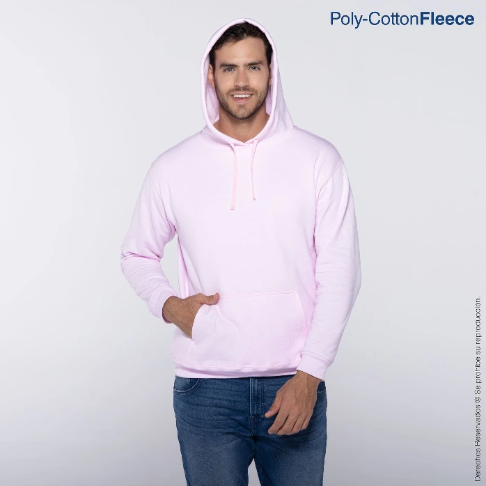 Polerón con Capucha y Cangurera para Adultos · 50% Algodón 50% Poliéster