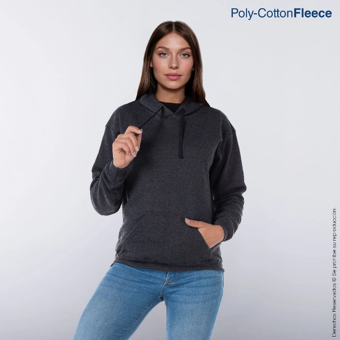 Polerón con Capucha y Cangurera para Adultos · 50% Algodón 50% Poliéster