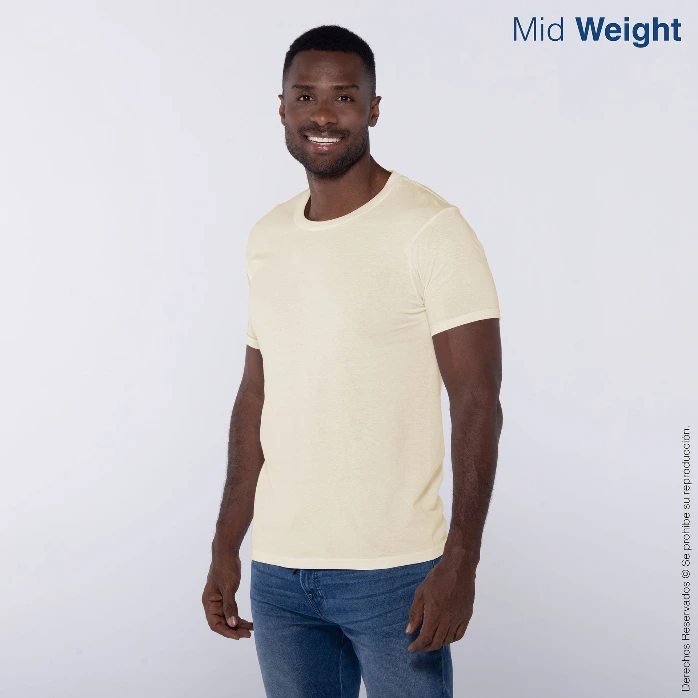 Polera Cuello Redondo Manga Corta para Caballero · 100% Algodón