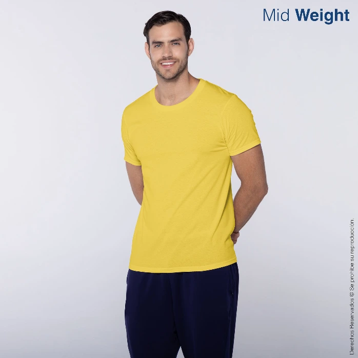 Polera Cuello Redondo Manga Corta para Caballero · 100% Algodón