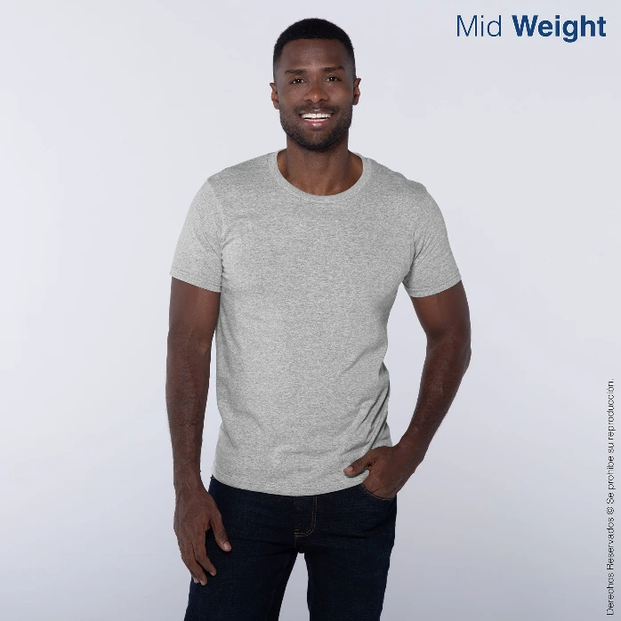 Polera Cuello Redondo Manga Corta para Caballero · 100% Algodón