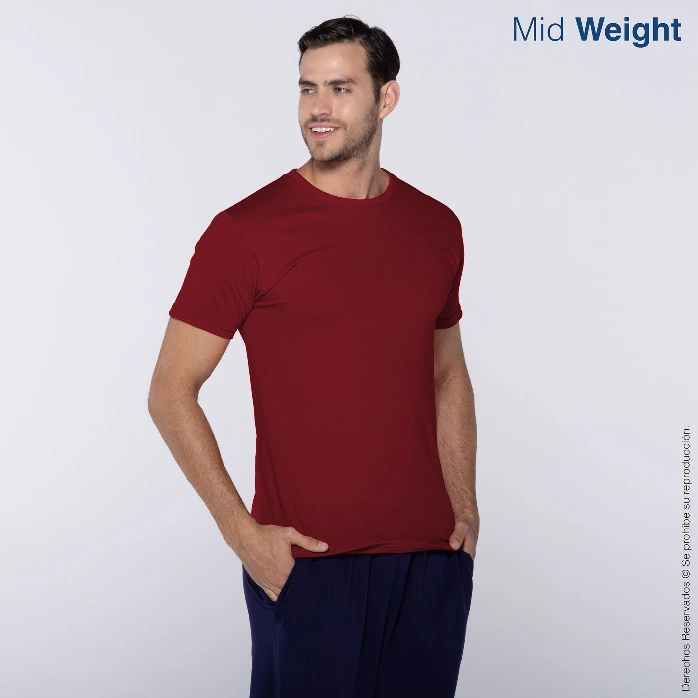 Polera Cuello Redondo Manga Corta para Caballero · 100% Algodón