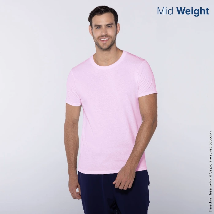 Polera Cuello Redondo Manga Corta para Caballero · 100% Algodón