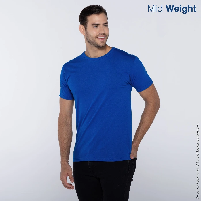 Polera Cuello Redondo Manga Corta para Caballero · 100% Algodón