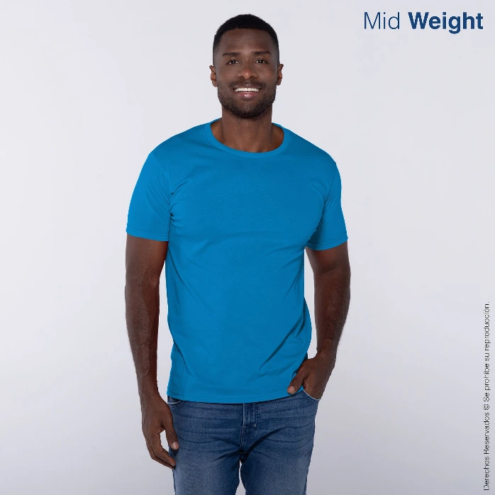 Polera Cuello Redondo Manga Corta para Caballero · 100% Algodón