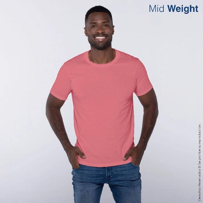 Polera Cuello Redondo Manga Corta para Caballero · 100% Algodón