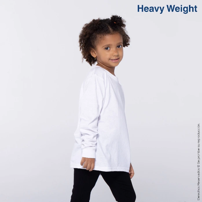 Polera Peso Completo Cuello Redondo Manga Larga Unisex para Niños · 100% Algodó
