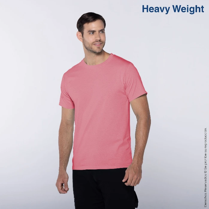 Polera Peso Completo Cuello Redondo Manga Corta para Caballero · 100% Algodón