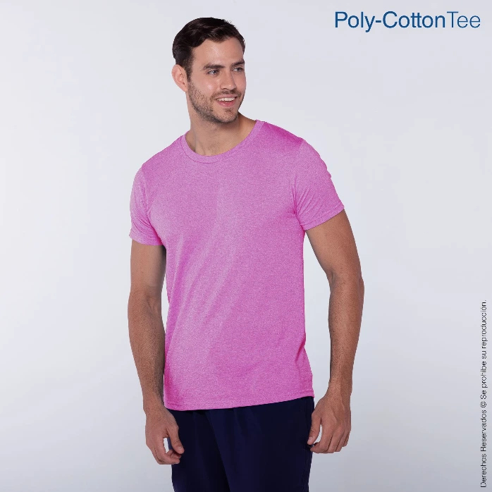 Polera Cuello Redondo Manga Corta para Caballero · 50% Algodón 50% Poliéster