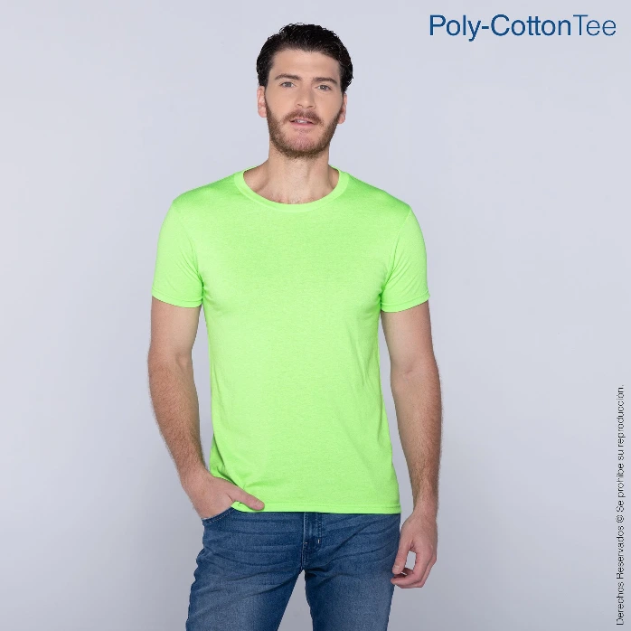 Polera Cuello Redondo Manga Corta para Caballero · 50% Algodón 50% Poliéster