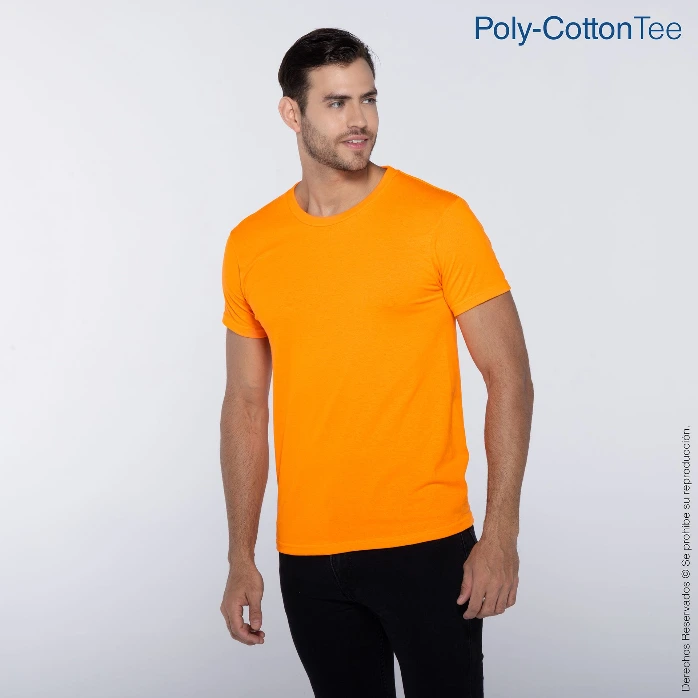 Polera Cuello Redondo Manga Corta para Caballero · 50% Algodón 50% Poliéster